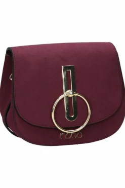Damska Zamszowa Torebka Bordowa NBAG-F0180-C005 Torebki Nobo