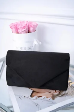 Hot Boto Damska Zamszowa Torebka Czarna Kopertówka