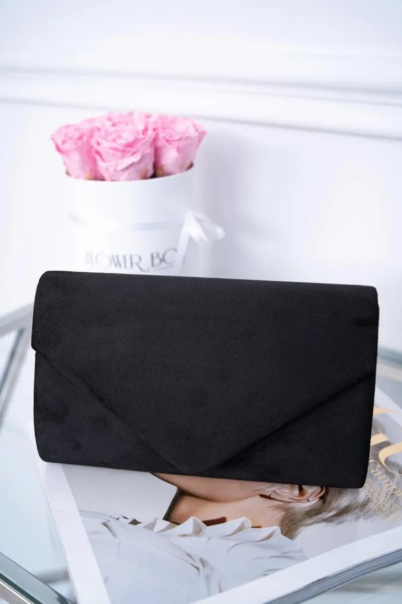 Hot Boto Damska Zamszowa Torebka Czarna Kopertówka