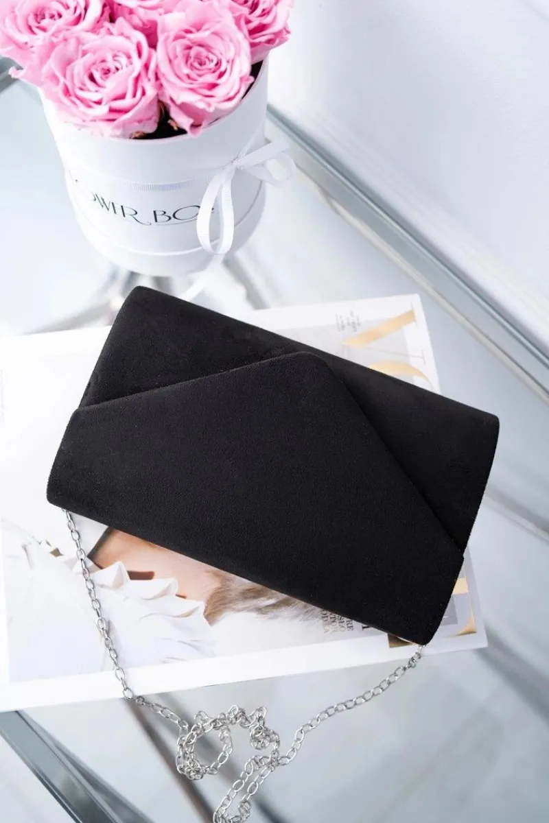 Hot Boto Damska Zamszowa Torebka Czarna Kopertówka