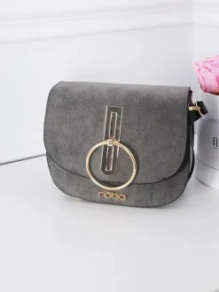 Best Damska Zamszowa Torebka NBAG-F0180-C019 Szara Torebki Nobo