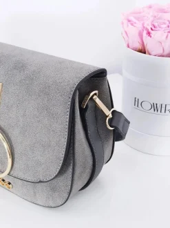 Best Damska Zamszowa Torebka NBAG-F0180-C019 Szara Torebki Nobo