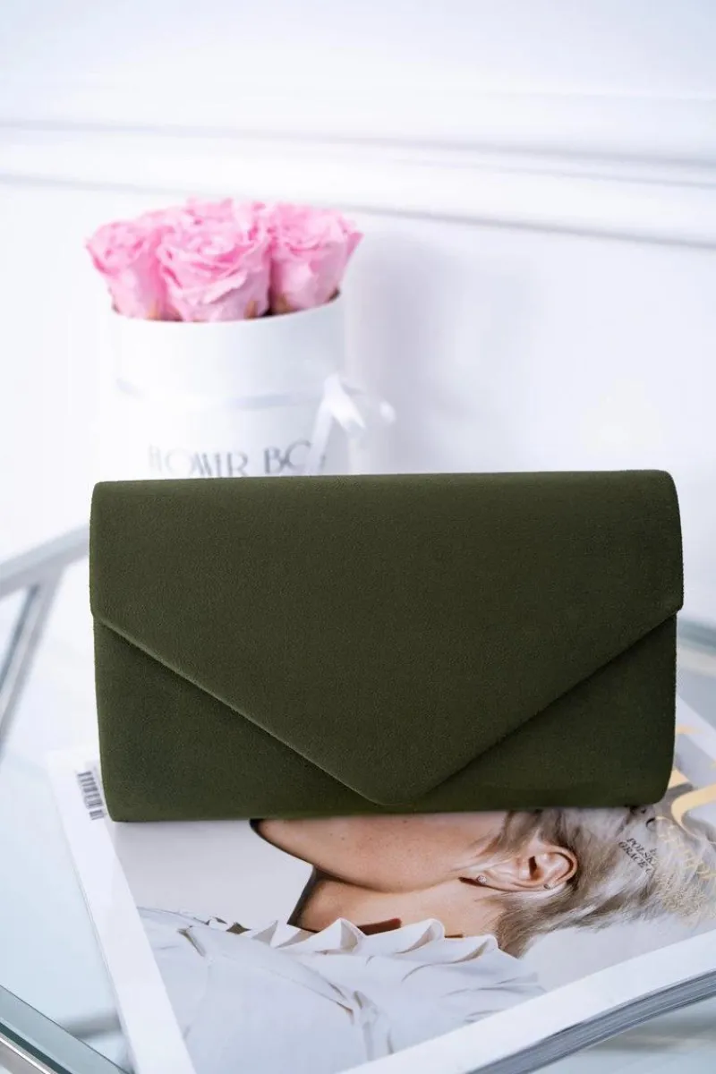 Sale Damska Zamszowa Torebka Oliwkowa Kopertówka Kopertówki