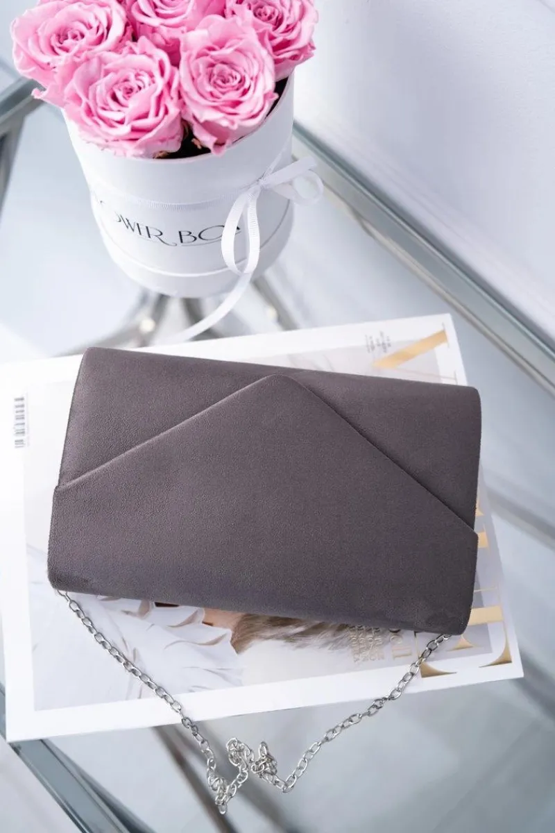 Kopertówki>Boto Damska Zamszowa Torebka Szara Kopertówka