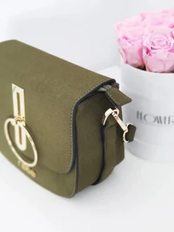 Torebki Nobo>Nobo Damska Zielona Zamszowa Torebka NBAG-F0180-C008