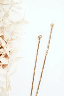 Discount Damski Łańcuszek Pancerka Z Czarnymi Kwiatami Złoty Naszyjniki