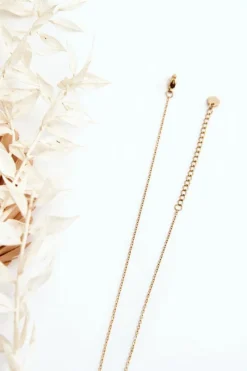 New Glam Chic Damski Łańcuszek Z Kwiatem Złoty