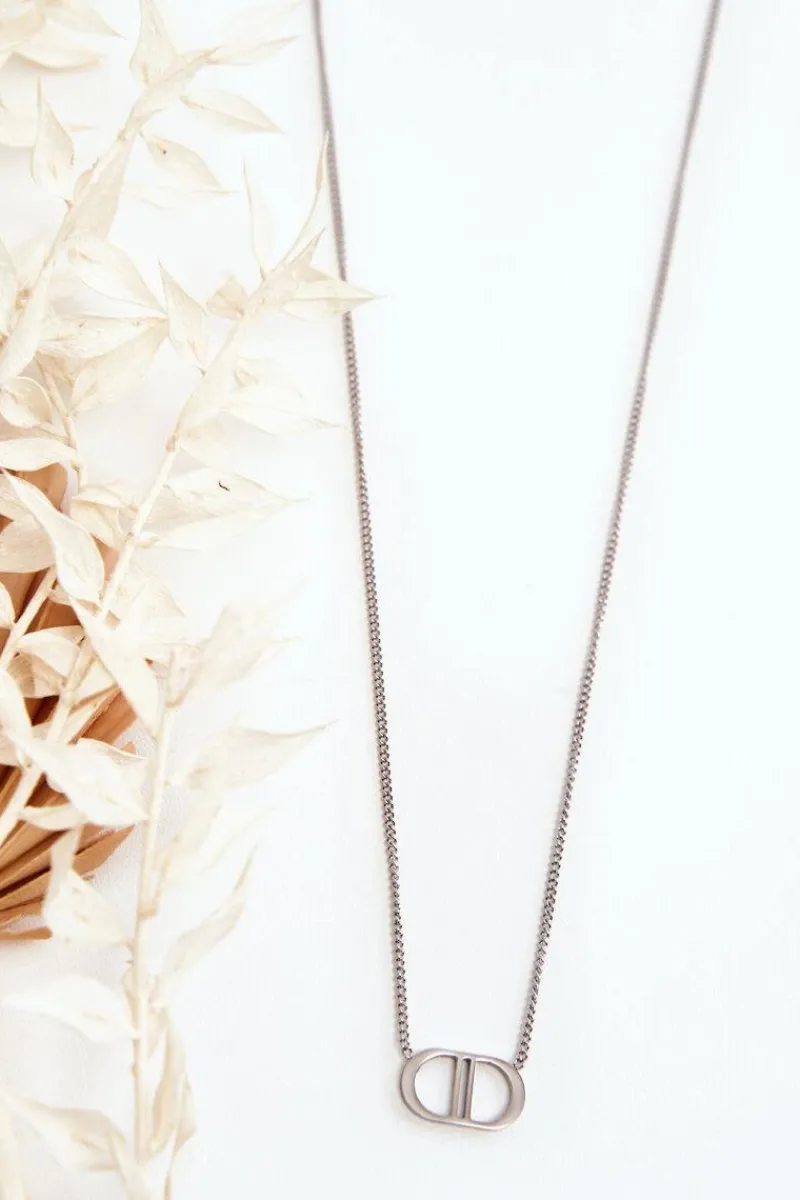 New Glam Chic Damski Łańcuszek Ze Stali Nierdzewnej Srebrny Szary