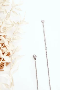 New Glam Chic Damski Łańcuszek Ze Stali Nierdzewnej Srebrny Szary