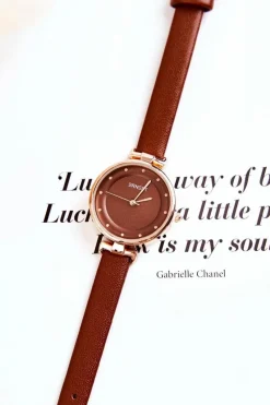 Sale Ernest Damski Analogowy Zegarek Brązowy