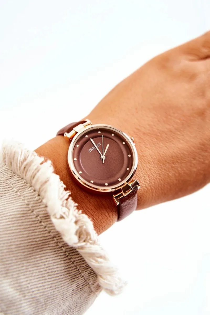 Sale Ernest Damski Analogowy Zegarek Brązowy