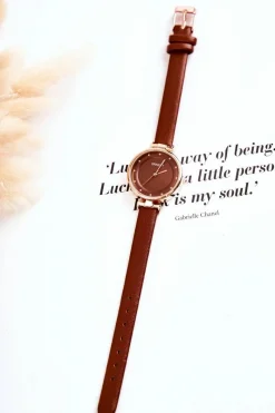 Sale Ernest Damski Analogowy Zegarek Brązowy