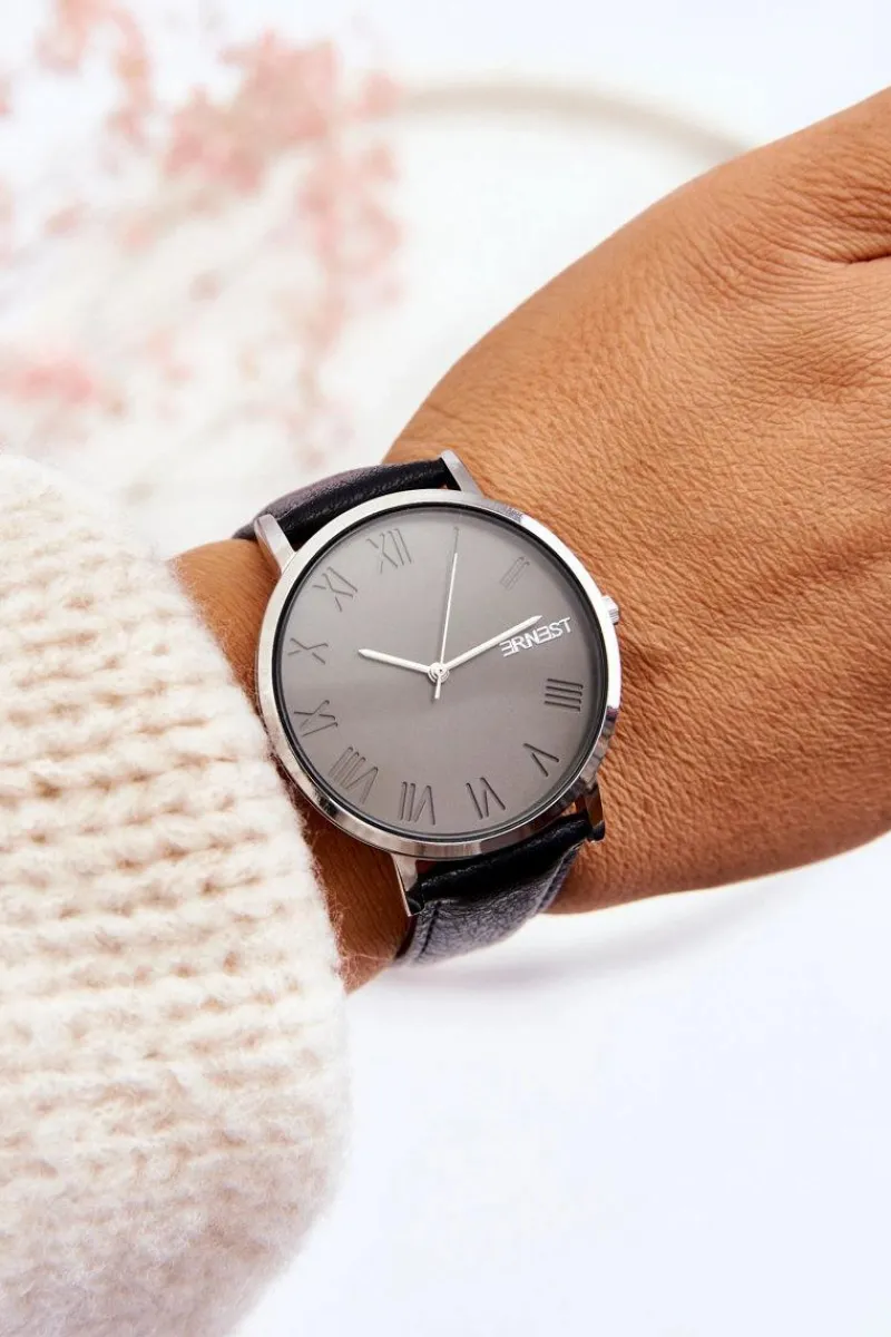 Best Ernest Damski Analogowy Zegarek Na Pasku Czarny