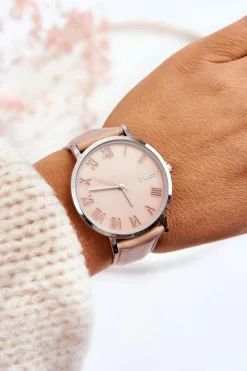 New Ernest Damski Analogowy Zegarek Na Pasku Beżowy