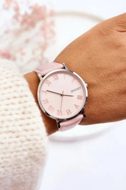 Online Damski Analogowy Zegarek Na Pasku Różowy Zegarki