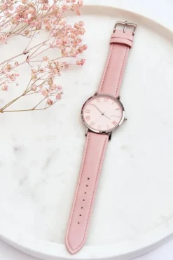 Online Damski Analogowy Zegarek Na Pasku Różowy Zegarki