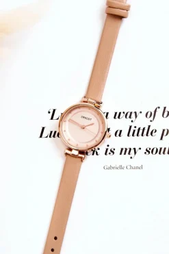 Zegarki>Ernest Damski Analogowy Zegarek Beżowy