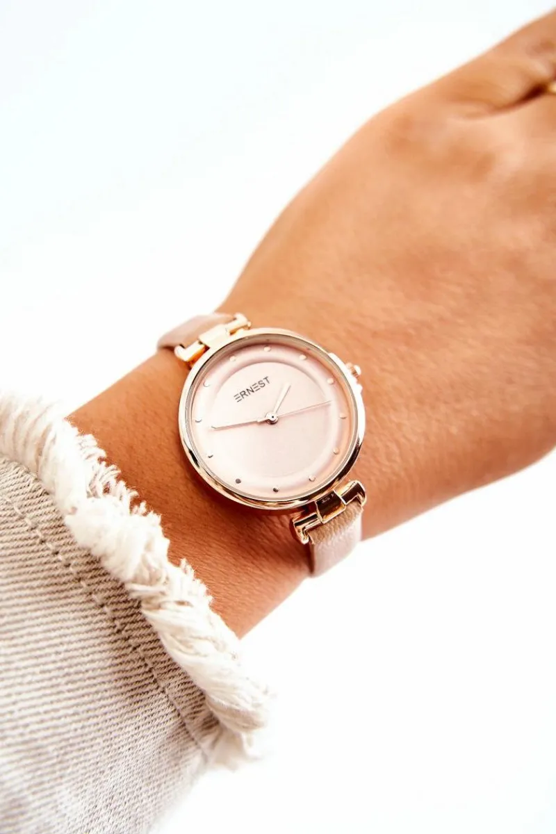 Zegarki>Ernest Damski Analogowy Zegarek Beżowy