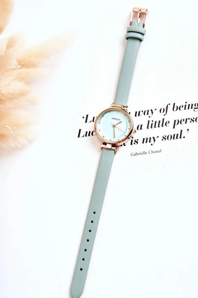 Hot Ernest Damski Analogowy Zegarek Miętowy