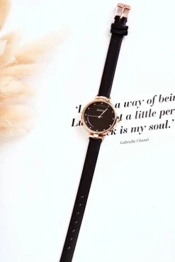 Sale Damski Analogowy Zegarek Czarny Zegarki