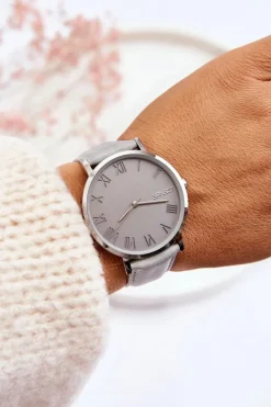 Zegarki>Ernest Damski Analogowy Zegarek Na Pasku Szary