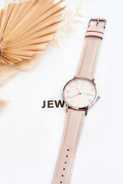 Online Ernest Damski Analogowy Zegarek Na Pasku Jasnobeżowy