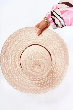 Okrycia Głowy>Boto Damski Ażurowy Kapelusz Beżowy Bahama