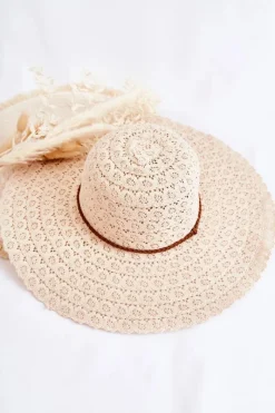 Okrycia Głowy>Boto Damski Ażurowy Kapelusz Beżowy Bahama