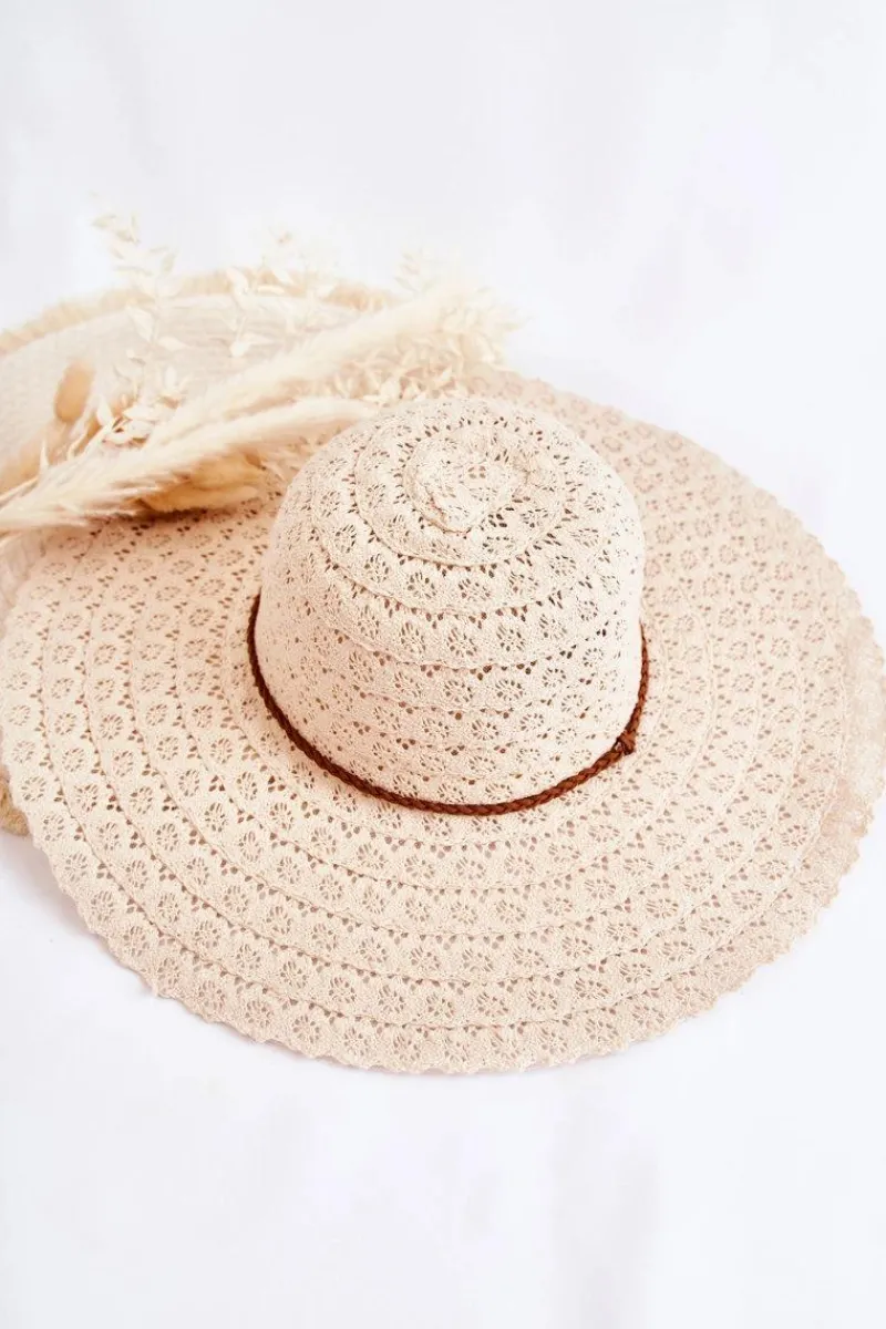 Okrycia Głowy>Boto Damski Ażurowy Kapelusz Beżowy Bahama