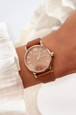 Zegarki>Ernest Damski Brązowy Zegarek E97316