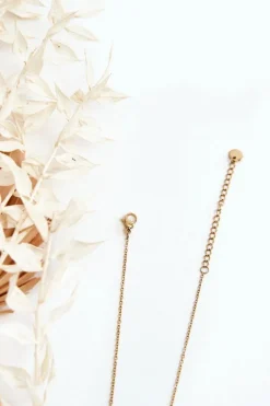 New Glam Chic Damski Cienki Łańcuszek Z Krzyżykiem Złoty