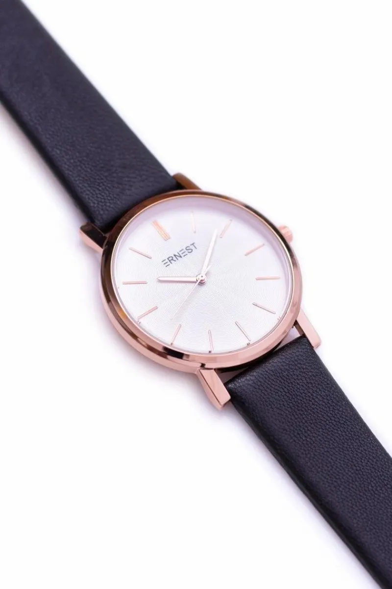 Zegarki>Ernest Damski Czarny Zegarek Vega