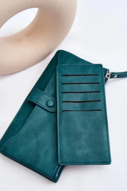 Outlet Damski Duży Pojemny Portfel Zielony Evina Portfele