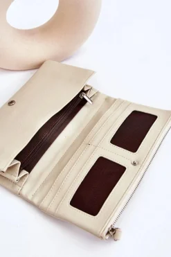 Portfele>Boto Damski Duży Pojemny Portfel Beżowy Evina