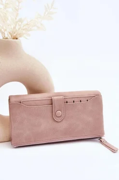 Online Boto Damski Duży Pojemny Portfel Różowy Evina