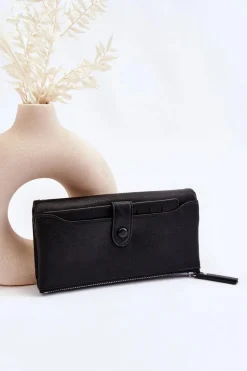 Portfele>Boto Damski Duży Pojemny Portfel Czarny Evina