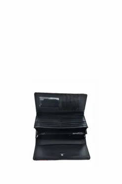 Clearance Big Star Shoes Damski Duży Portfel Kwiaty Big Star JJ674015 Czarny