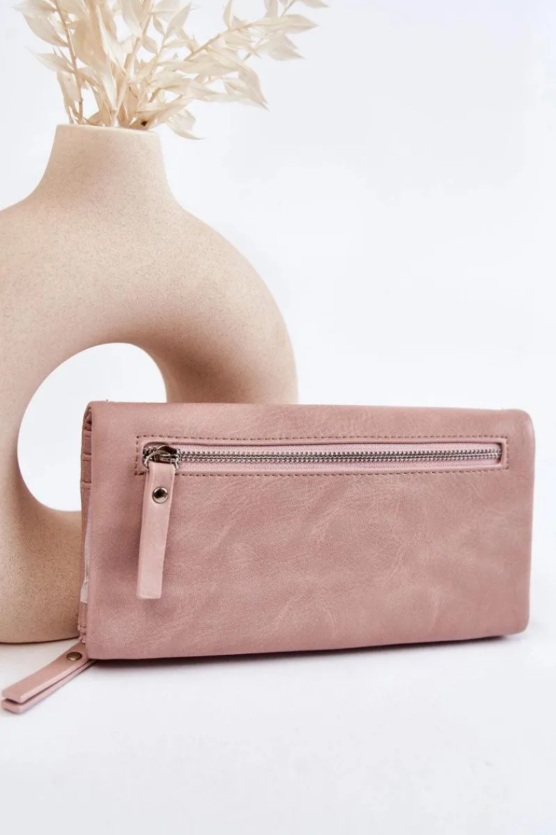 Boto Damski Duży Portfel Na Magnes Różowy Connes