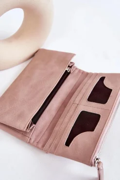 Boto Damski Duży Portfel Na Magnes Różowy Connes