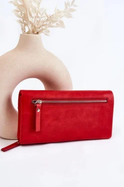 Portfele>Boto Damski Duży Portfel Na Magnes Czerwony Connes