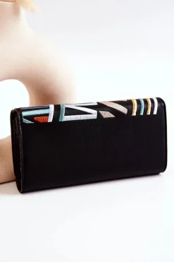 Portfele>Nobo Damski Duży Portfel Skórzany M0120-C020 Czarny