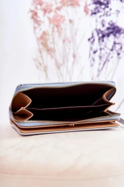 Portfele>Boto Damski Duży Portfel Z Ozdobą Jasnoniebieski Fabio