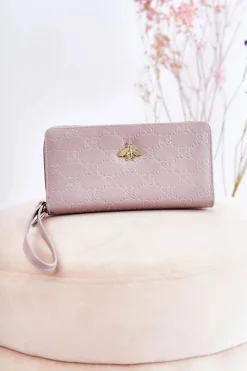 Sale Damski Duży Portfel Z Ozdobą Szary Fabio Portfele