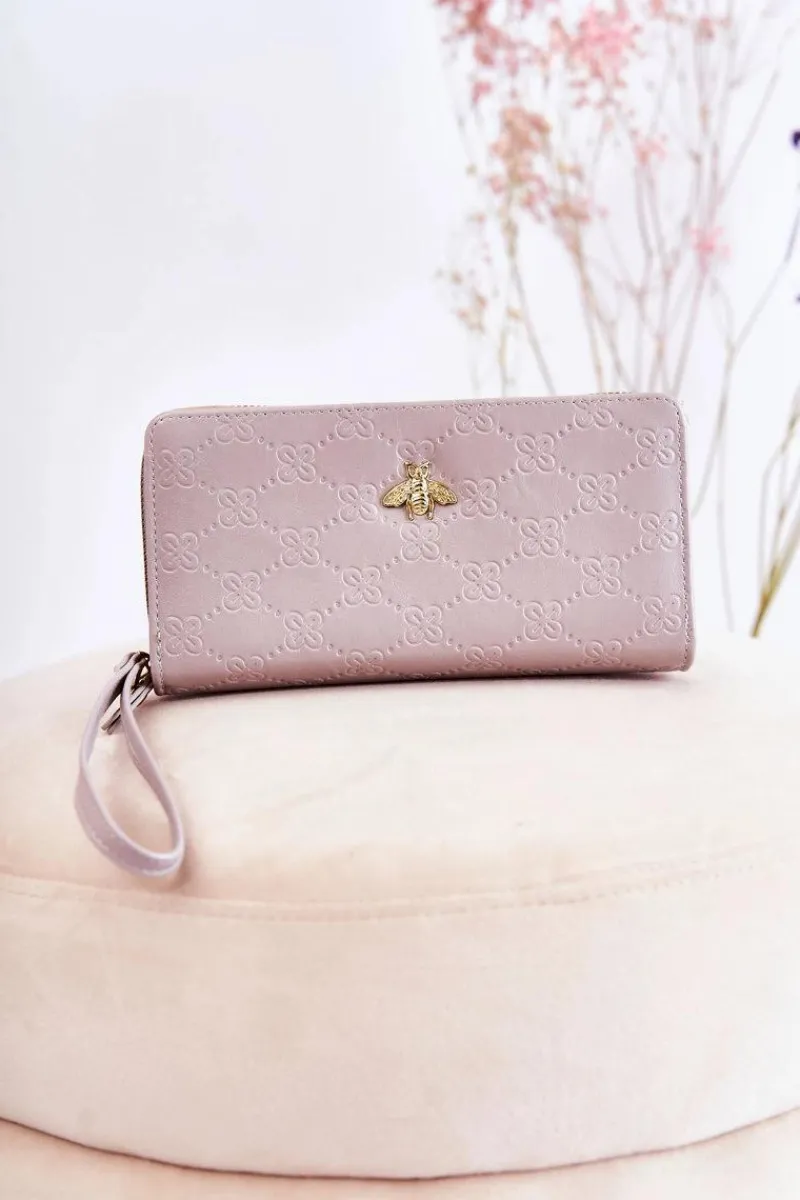 Sale Damski Duży Portfel Z Ozdobą Szary Fabio Portfele