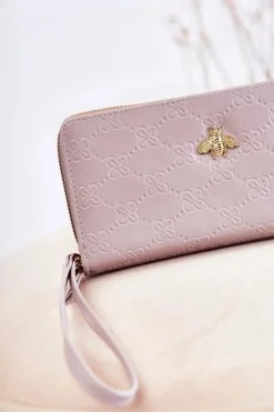 Sale Damski Duży Portfel Z Ozdobą Szary Fabio Portfele