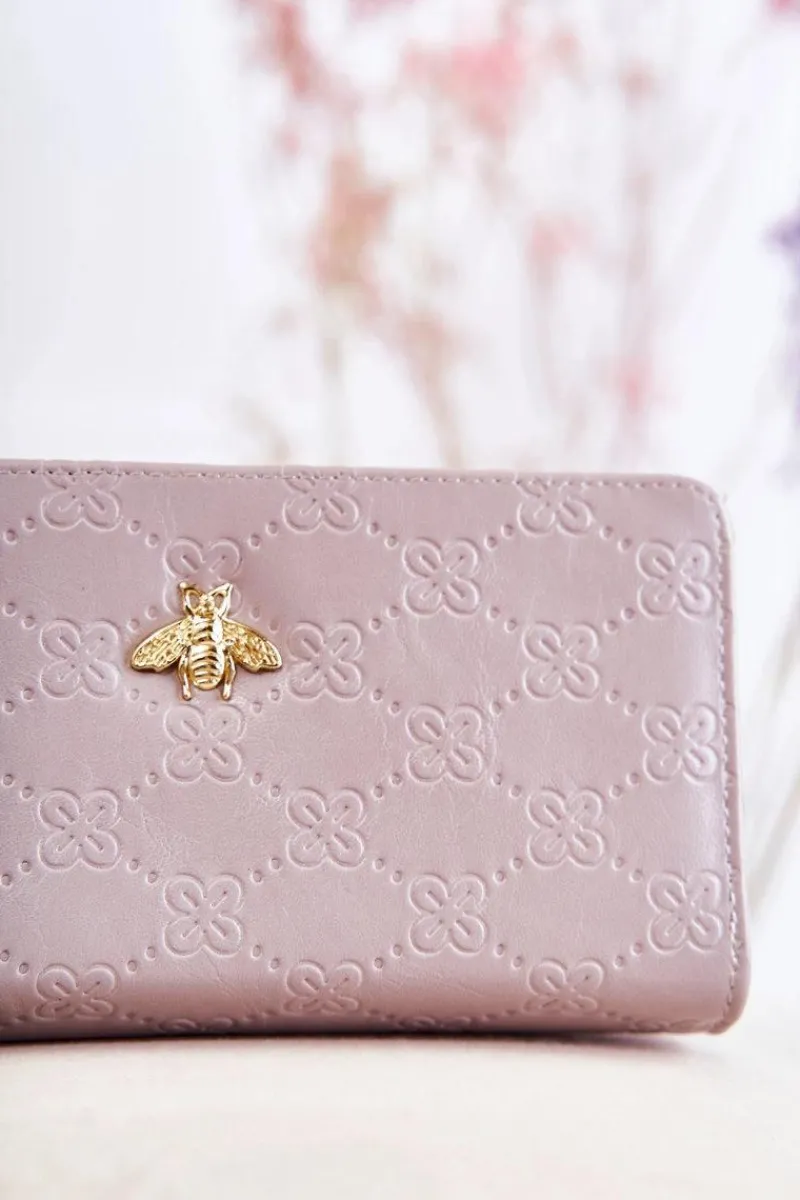 Sale Damski Duży Portfel Z Ozdobą Szary Fabio Portfele