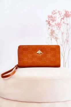 Hot Damski Duży Portfel Z Ozdobą Jasnobrązowy Fabio Portfele