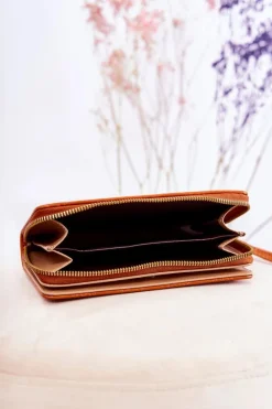 Hot Damski Duży Portfel Z Ozdobą Jasnobrązowy Fabio Portfele