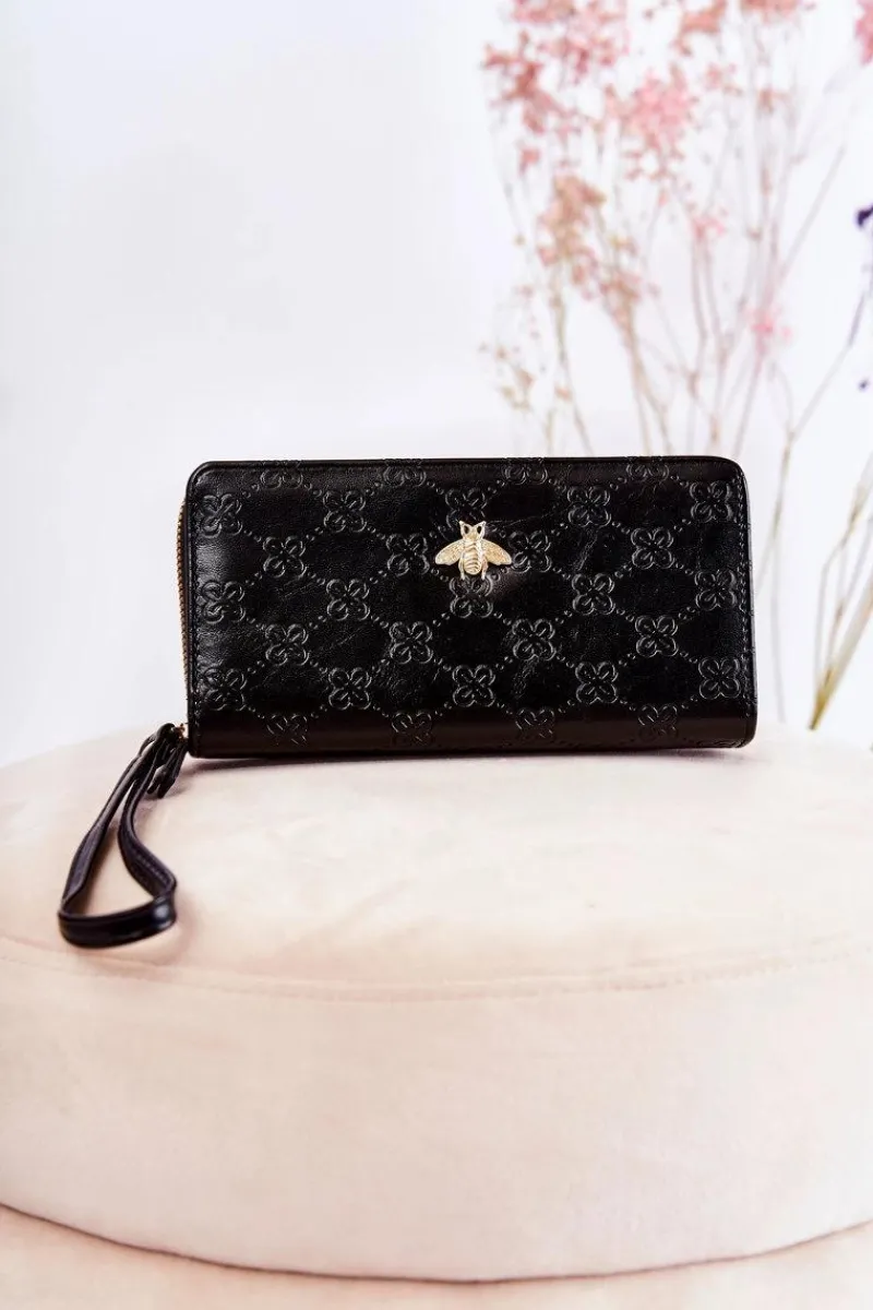 Discount Boto Damski Duży Portfel Z Ozdobą Czarny Fabio