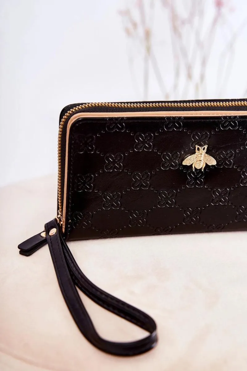 Discount Boto Damski Duży Portfel Z Ozdobą Czarny Fabio